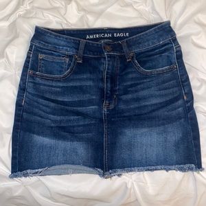American eagle ne(x)t level stretch dark denim mini skirt size 8